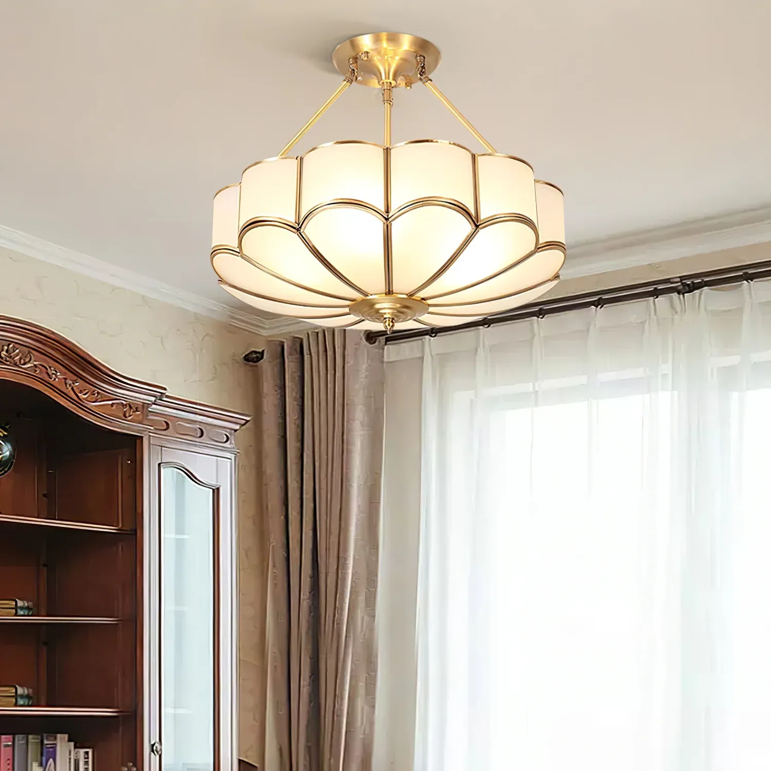 Alessio Modern Flower Shape Glass Ceiling Light Study Room Bedroom