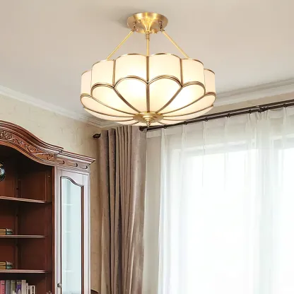 Alessio Modern Flower Shape Glass Ceiling Light Study Room Bedroom