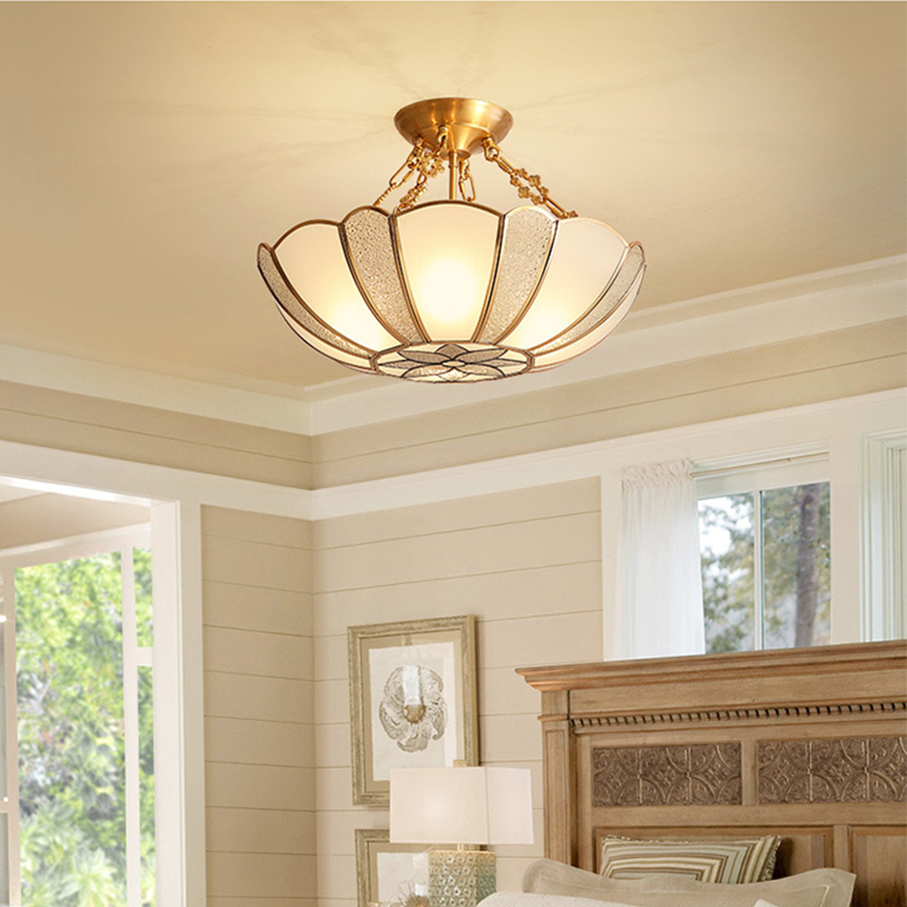 Flush mount flower ceiling light in bedroom