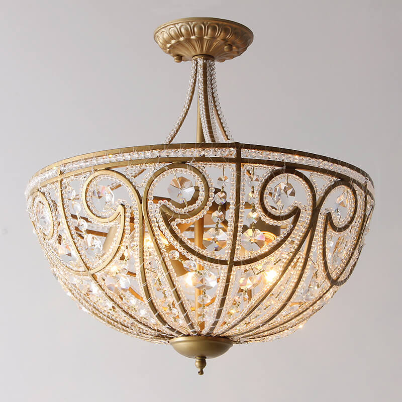 Kristy Retro LED Flush Mount Ceiling Light Metal/Glass Living Room