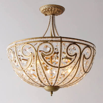 Kristy Retro LED Flush Mount Ceiling Light Metal/Glass Living Room