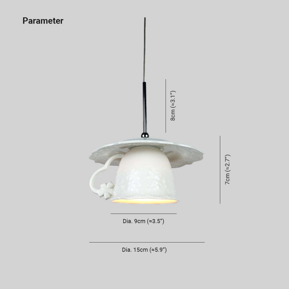 Hailie Nordic Cup Ceramic LED Pendant Light Living Room