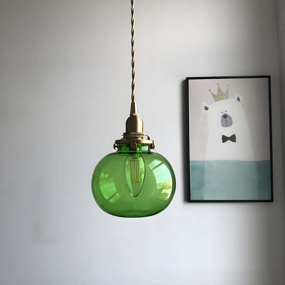 Hailie Retro Oval Glass Metal Pendant Light