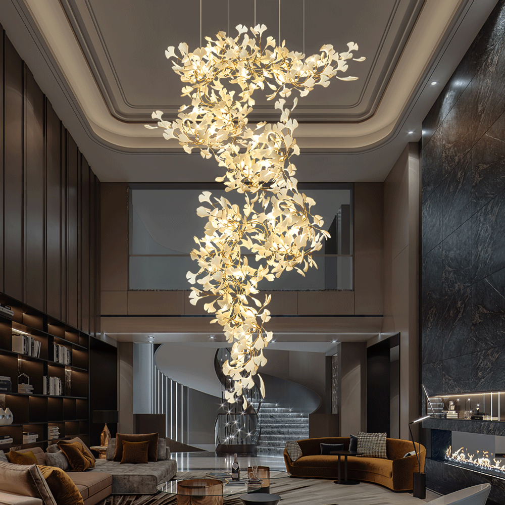 Olivia Modern Leaf Chandelier Metal/Ceramic Bedroom/Living Room