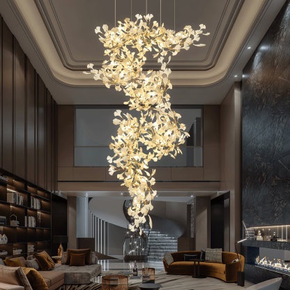 Olivia Modern Leaf Chandelier Metal/Ceramic Bedroom/Living Room