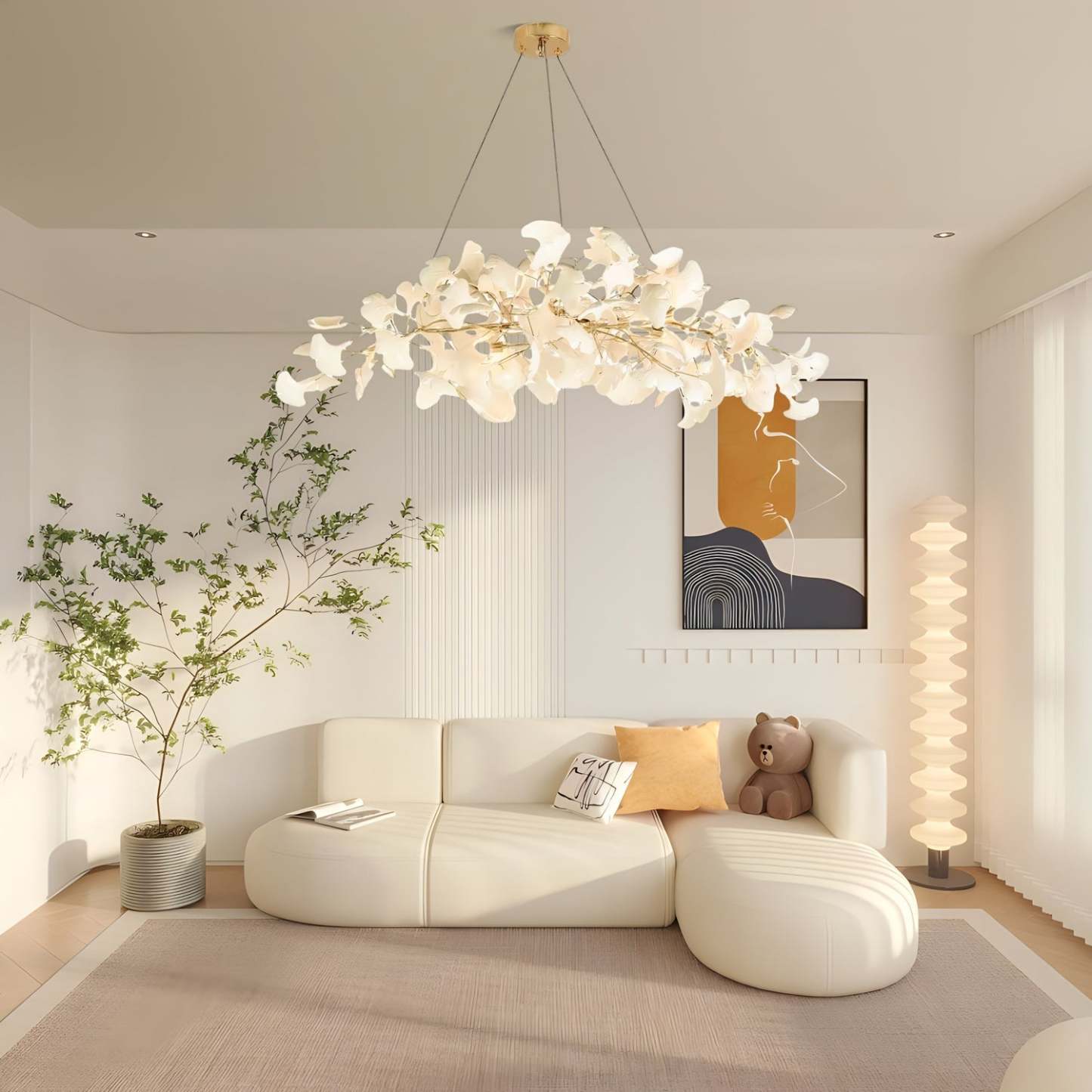 Modern Gold Metal/Acrylic Art Deco Chandelier Living Room | Las Sola