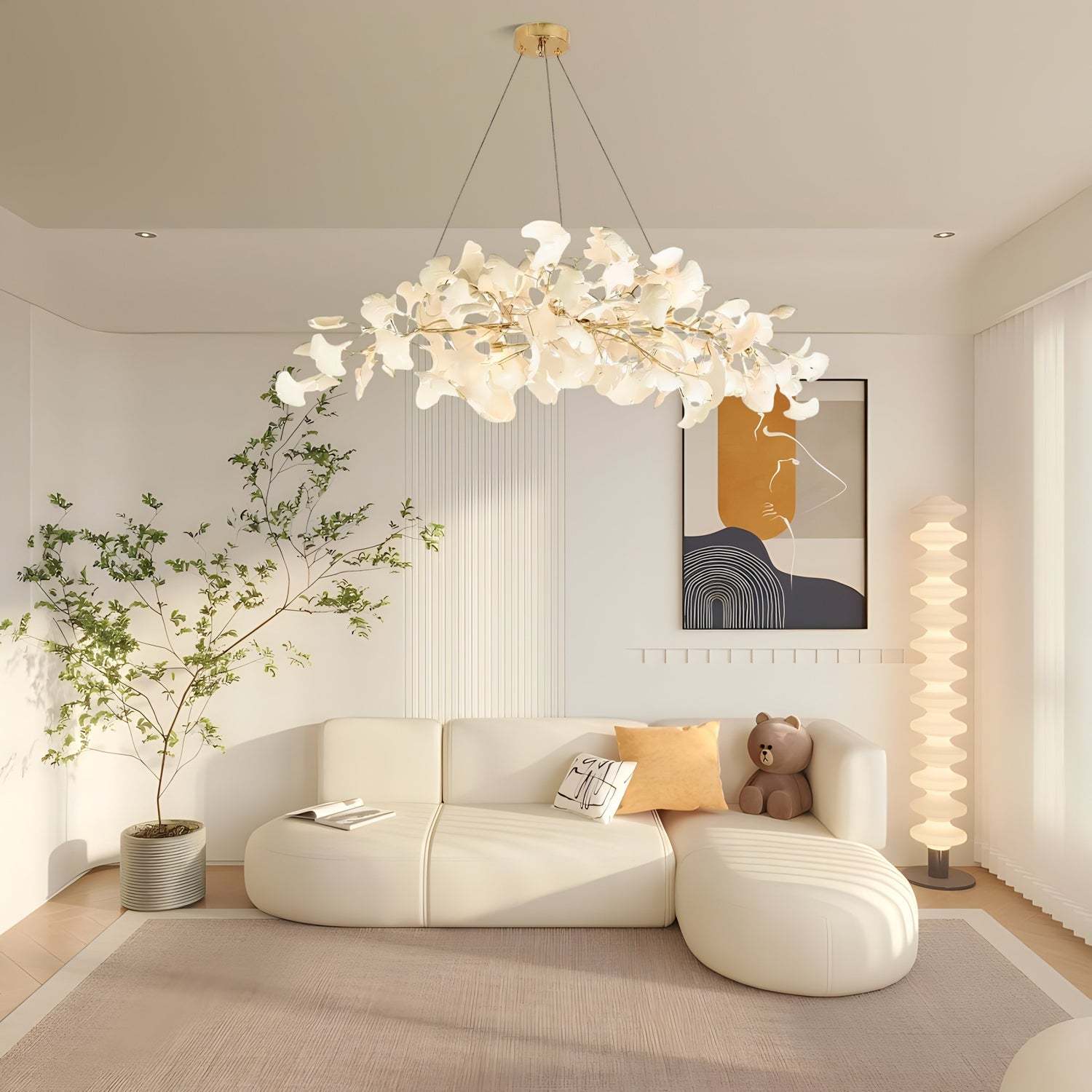 Modern Gold Metal/Acrylic Art Deco Chandelier Living Room | Las Sola