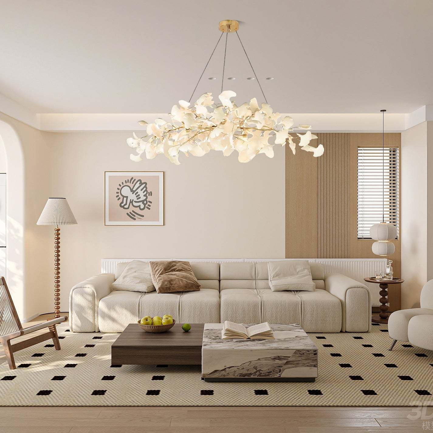 Olivia Modern Metal Acrylic Art Deco Chandelier Living Room