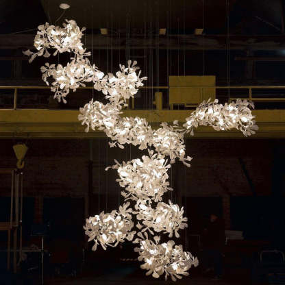 Olivia Modern Leaf Chandelier Metal/Ceramic Bedroom/Living Room
