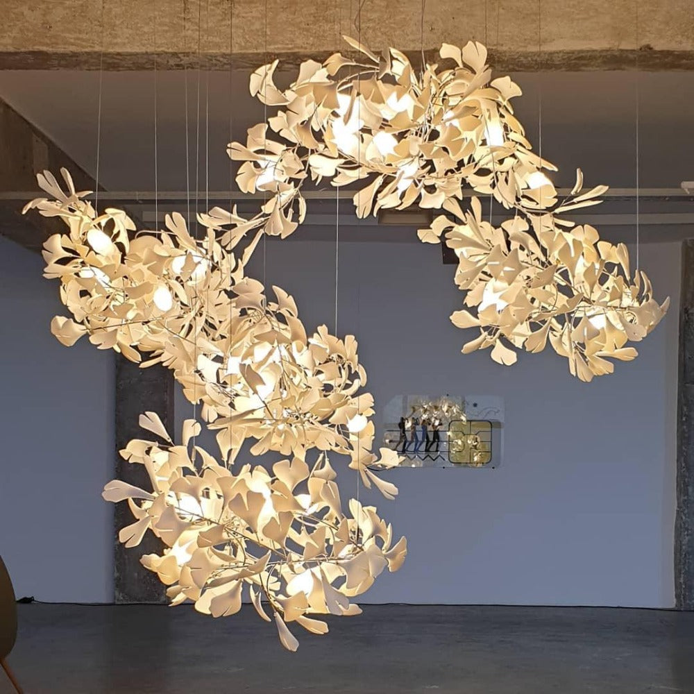 Olivia Modern Leaf Chandelier Metal/Ceramic Bedroom/Living Room