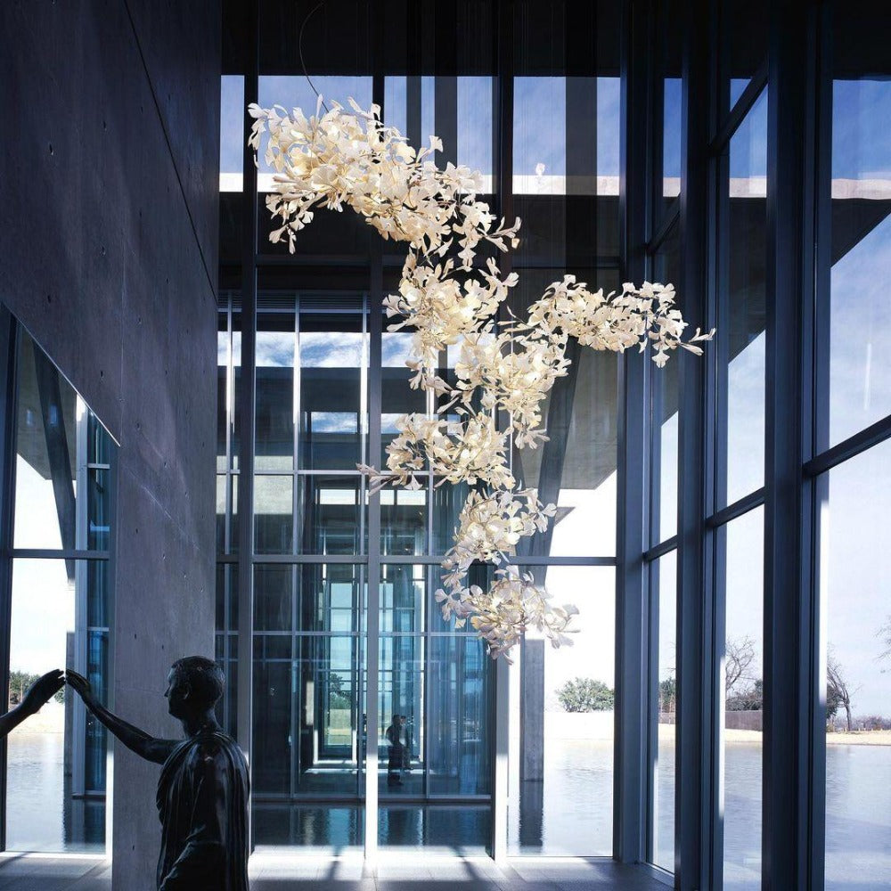 Olivia Modern Leaf Chandelier Metal/Ceramic Bedroom/Living Room