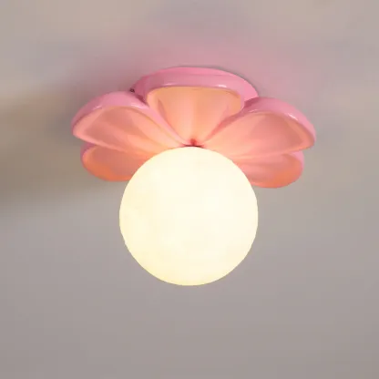 Carins Resin Pink Beige Flower Ceiling Lamp Dining Room Bedroom