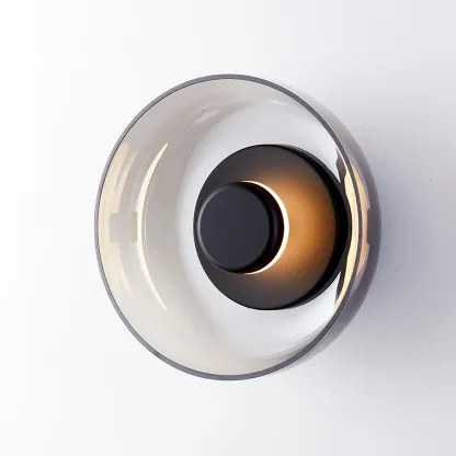 Hailie Modern Round Bowl Glass Wall Light Shades Bedroom Hallway