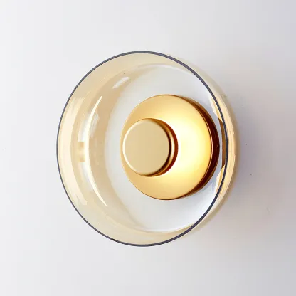 Hailie Modern Round Bowl Glass Wall Light Shades Bedroom Hallway