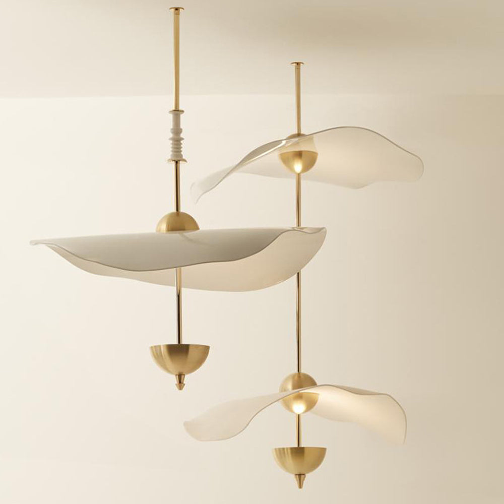 Cairns Modern Pendant Light, Gold and Acrylic, Dining Room Lighting