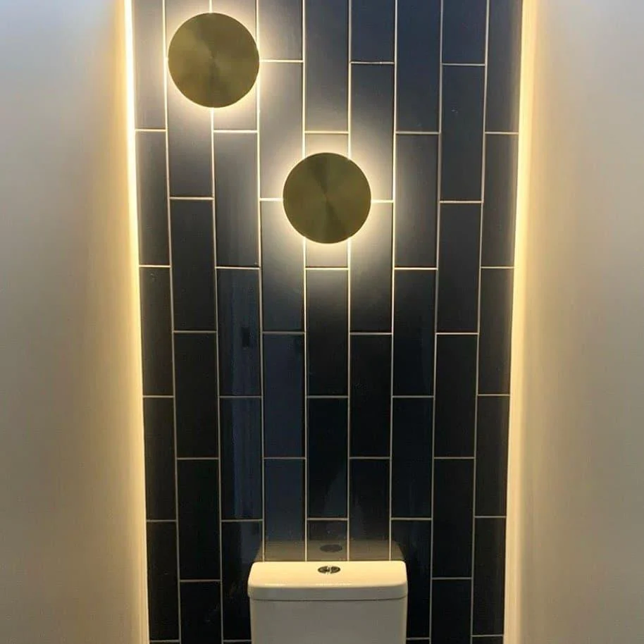 Edge Modern Round Brass Metal Wall Light Bathroom Living Room