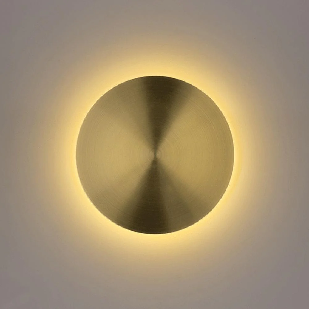Edge Modern Round Brass Metal Wall Light Bathroom Kitchen