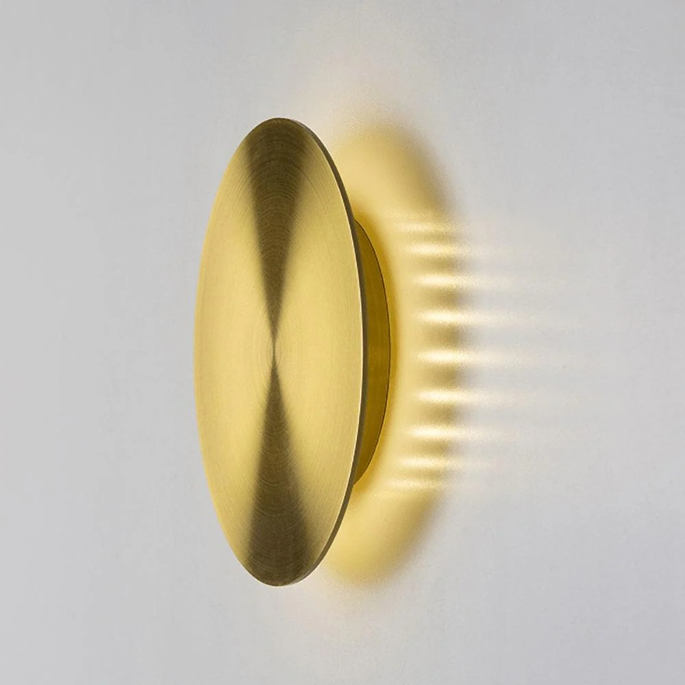 Edge Modern Round Brass Metal Wall Light Bathroom Living Room