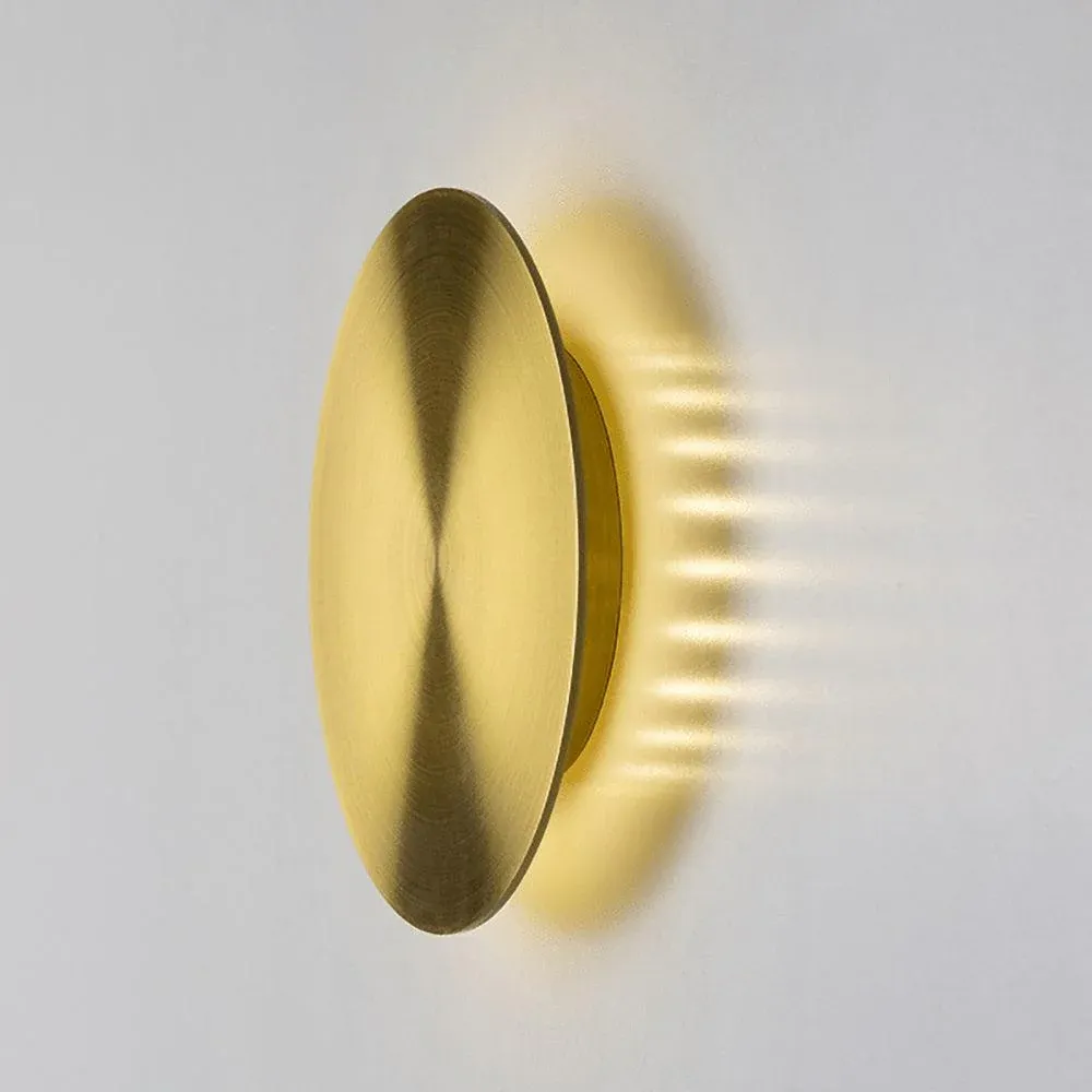 Edge Modern Round Brass Metal Wall Light Bathroom Living Room