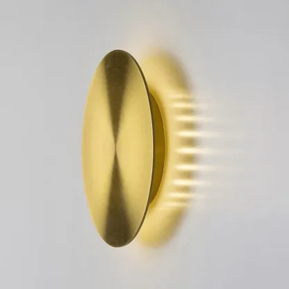 Edge Modern Round Brass Metal Wall Light Bathroom Living Room