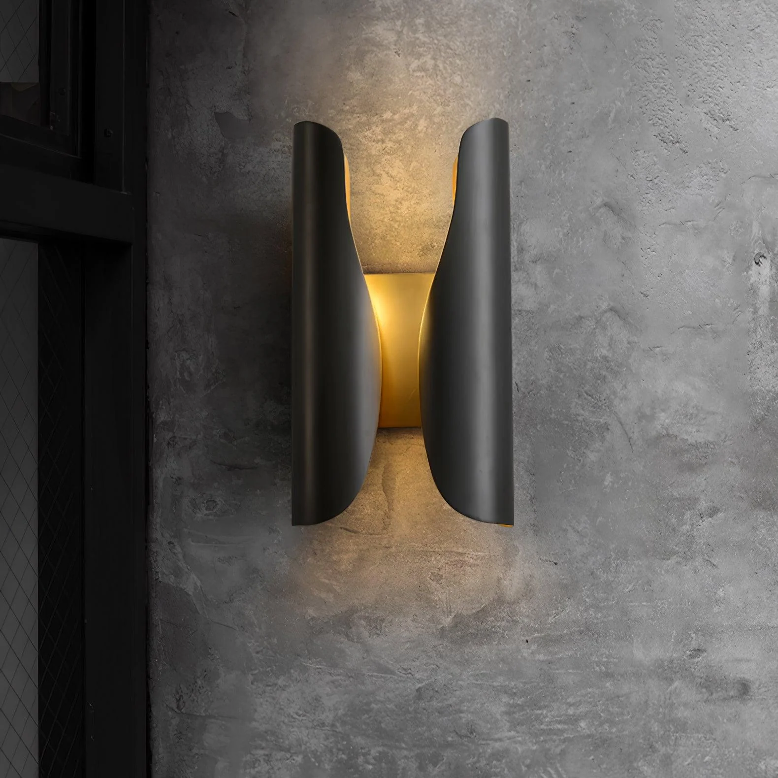 Orr Industrial Brass Metal Wall Light Dining Room Bedroom Living Room