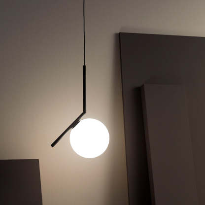 Valentina Modern Globe Metal/Glass Pendant Light, 3 Style