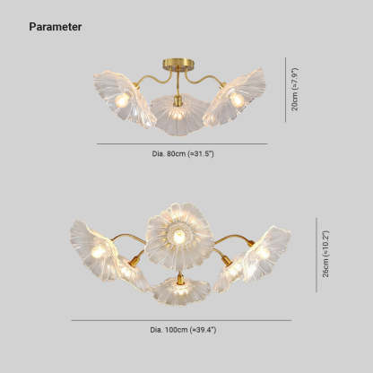 Hailie Modern Flower Ceiling Light Metal Glass Bedroom