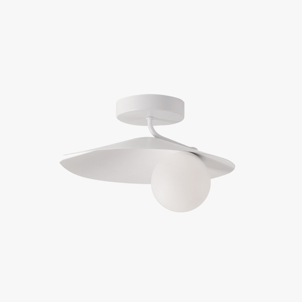 Cairns Nordic LED Flush Mount Ceiling Light, white metal and acrylic