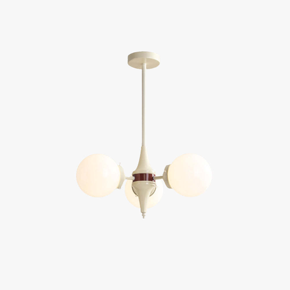Valentina French LED Chandelier Milky White Cream Metal Living Room