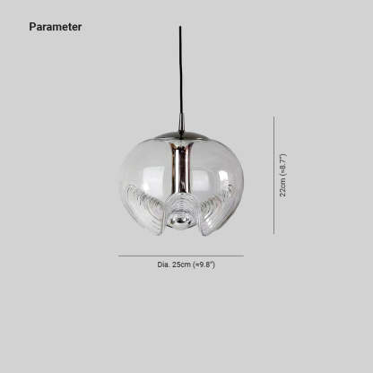 Hailie Modern Wave Metal Glass Pendant Light Bedroom