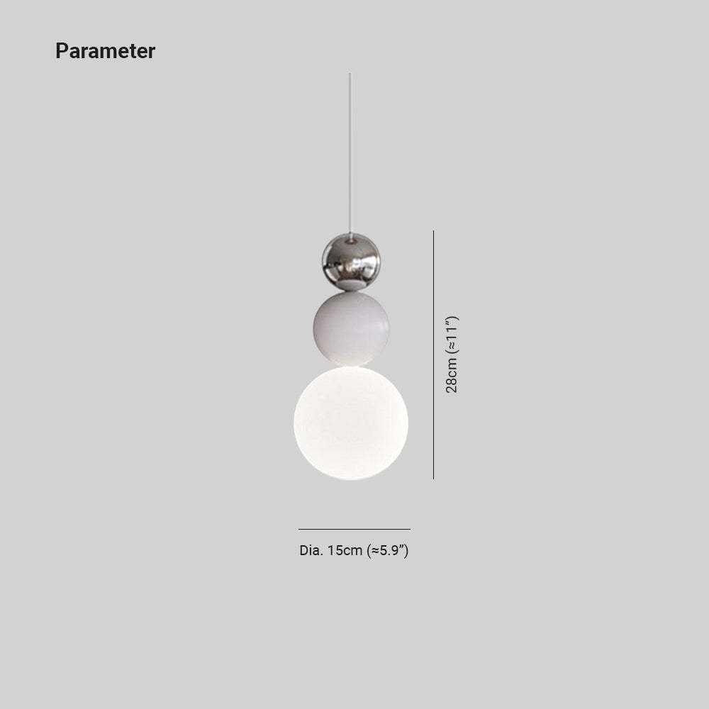 Morandi Modern Bauhaus LED  Glass Metal Pendant Light Bedroom