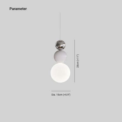 Morandi Modern Bauhaus LED  Glass Metal Pendant Light Bedroom