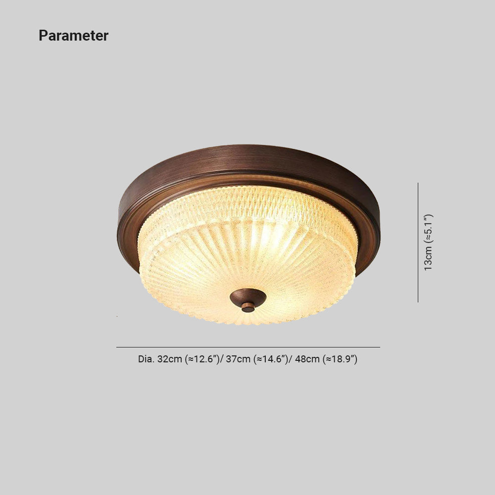 Alessio Vintage Round Flush Mount Ceiling Light dimensions