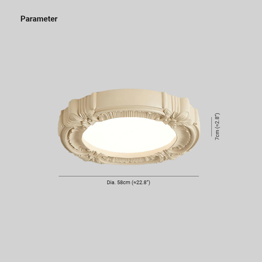 Quinn Retro French Flush Mount Ceiling Light Resin Acrylic Bedroom