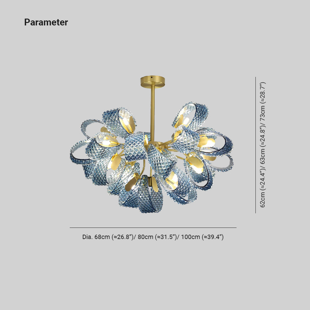 Hailie Vintage Art Deco Glass Chandelier Living Room