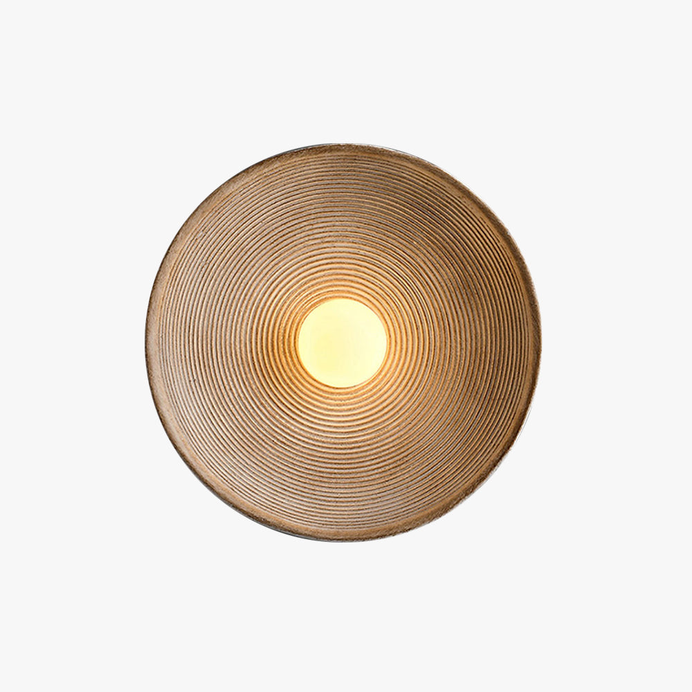 Elif Modern Round Indoor Wall Lamp Wood Bedroom Living Room