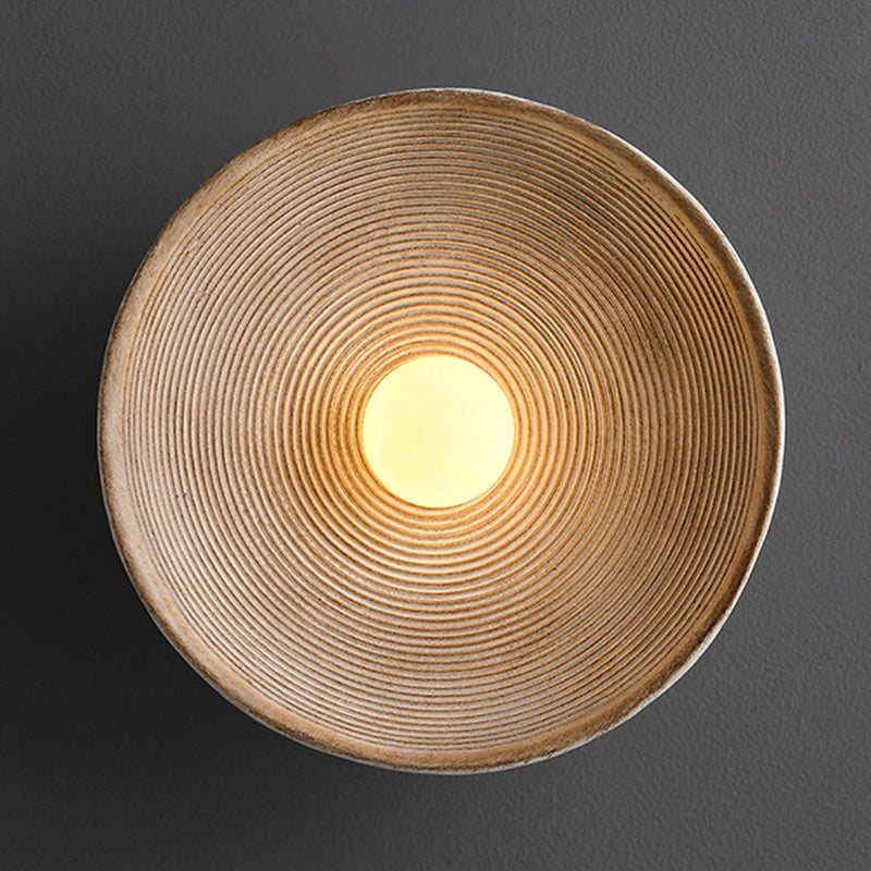 Elif Modern Round Indoor Wall Lamp Wood Bedroom Living Room