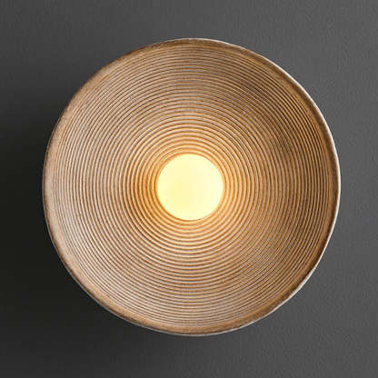 Elif Modern Round Indoor Wall Lamp Wood Bedroom Living Room