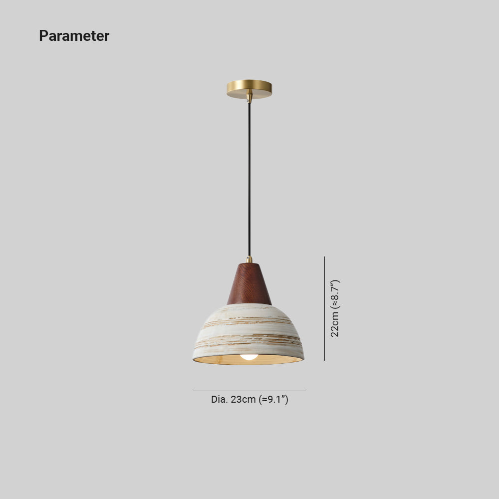 Ozawa Nordic LED Pendant Light Metal Ceramic Wood Bedroom