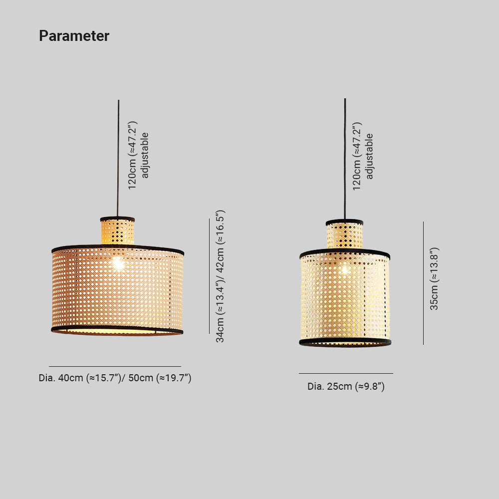 Ritta Vintage Handmade Pendant Light Rattan Metal Bedroom