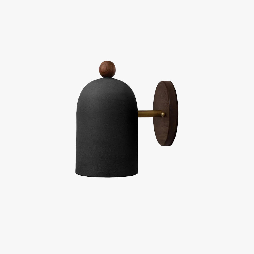 Brady wall lamp, black wood and metal indoor lighting