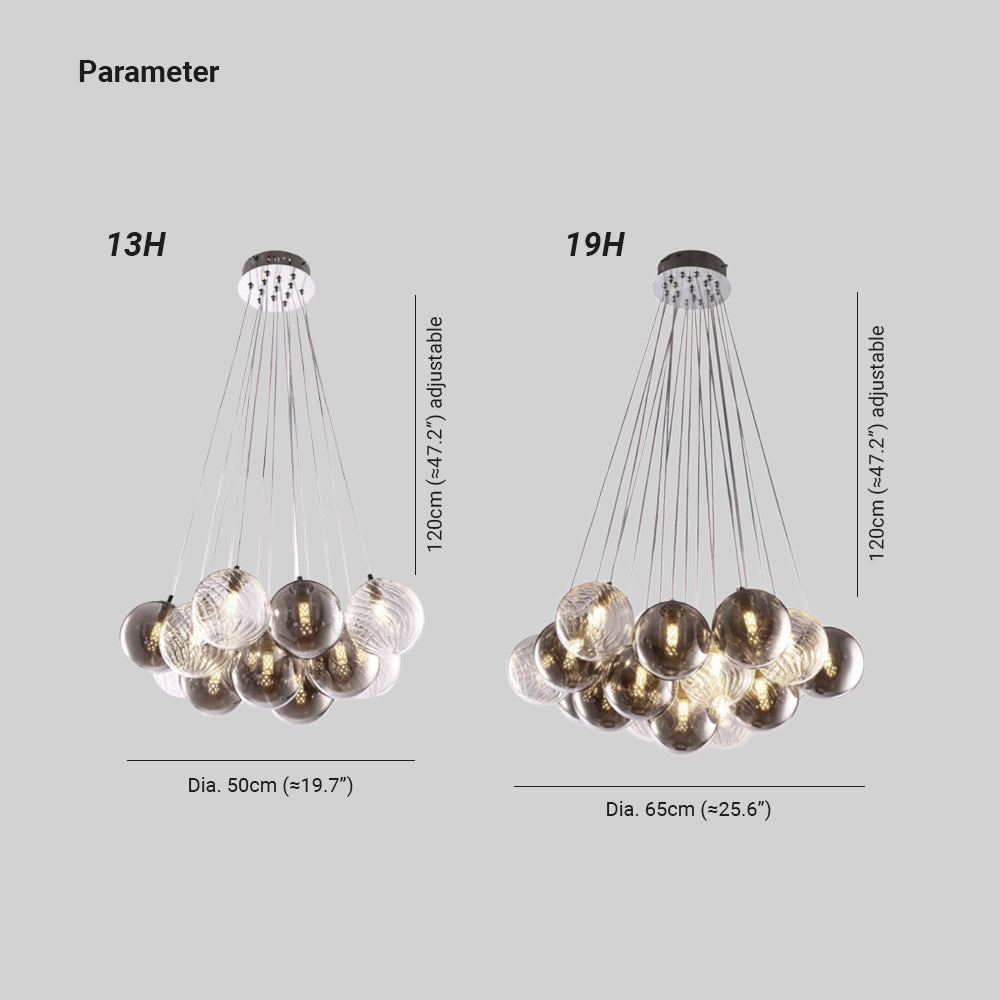 Valentina Modern Pendant Light Metal/Glass Living Room/Dinning Room