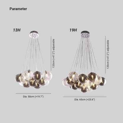 Valentina Modern Pendant Light Metal/Glass Living Room/Dinning Room