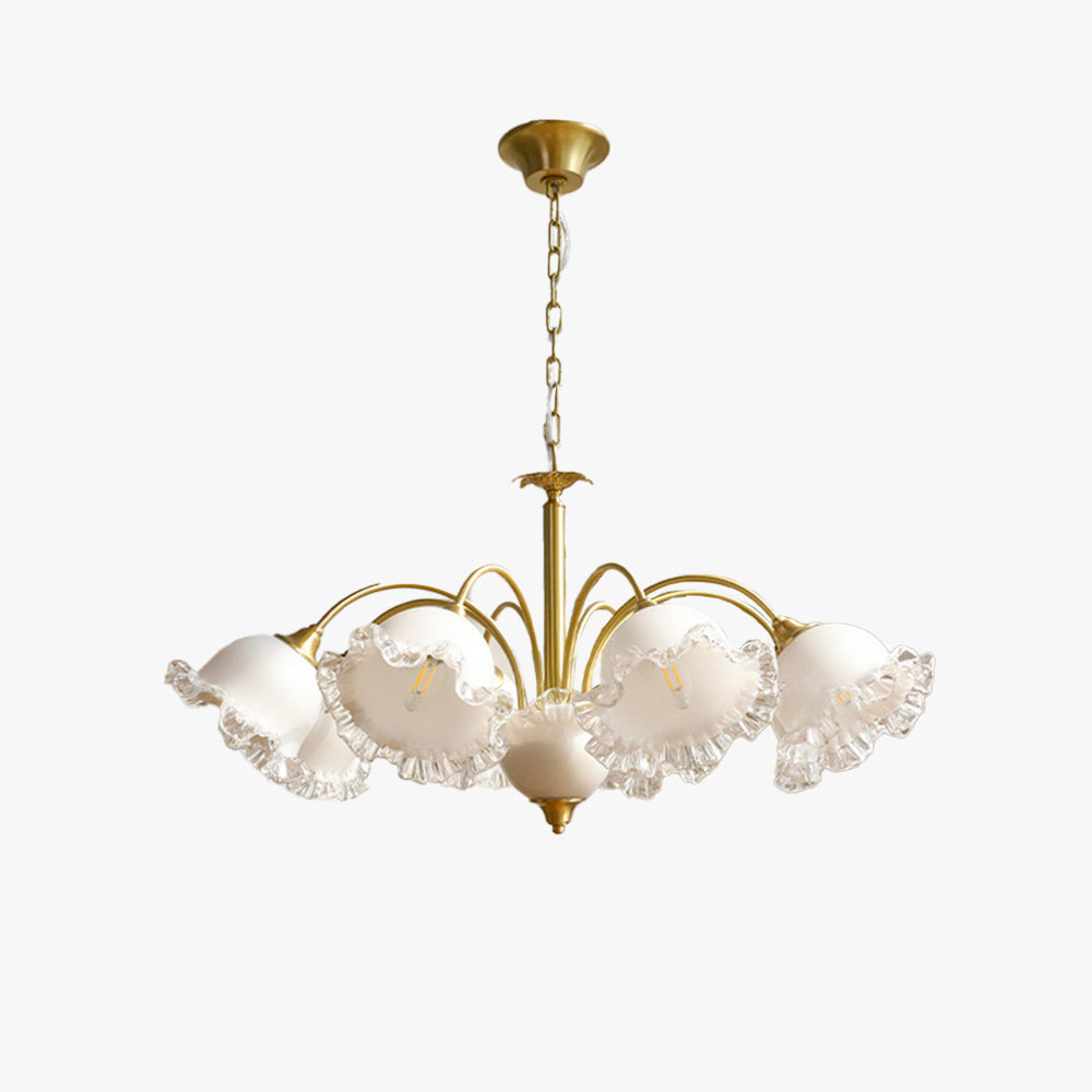 Lily Retro LED Metal Glass Chandeliers Living Room Bedroom