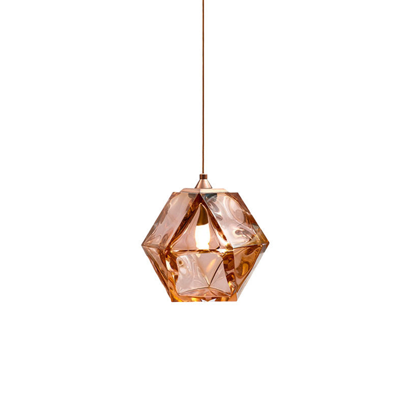Hailie Polyhedron LED Pendant Light Metal Glass Kitchen Island