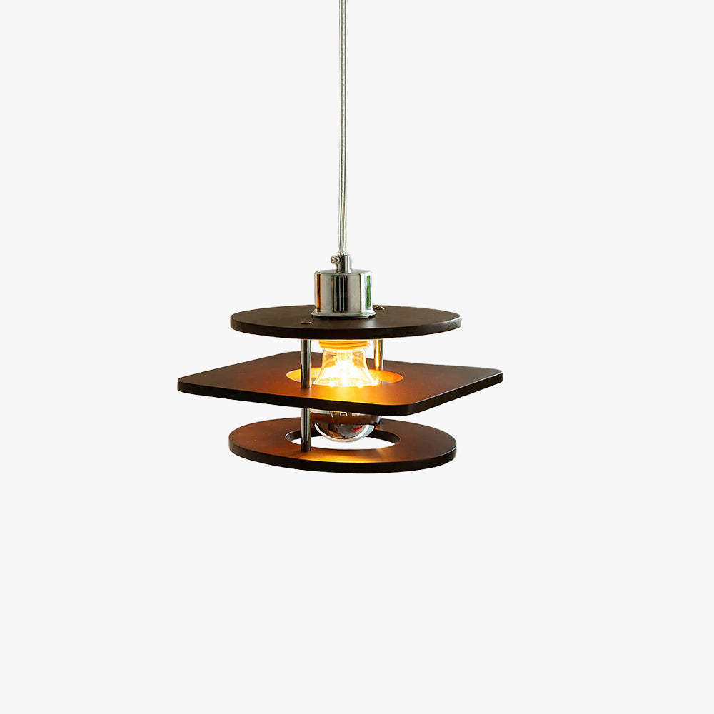 Hailie Vintage LED Pendant Light Metal/Walnut Dining Room/Bedroom
