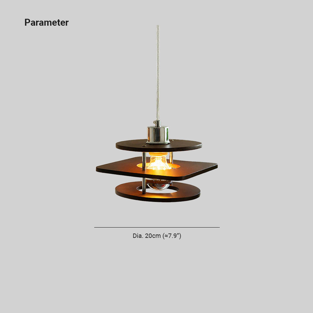 Hailie Vintage LED Pendant Light Metal/Walnut Dining Room/Bedroom