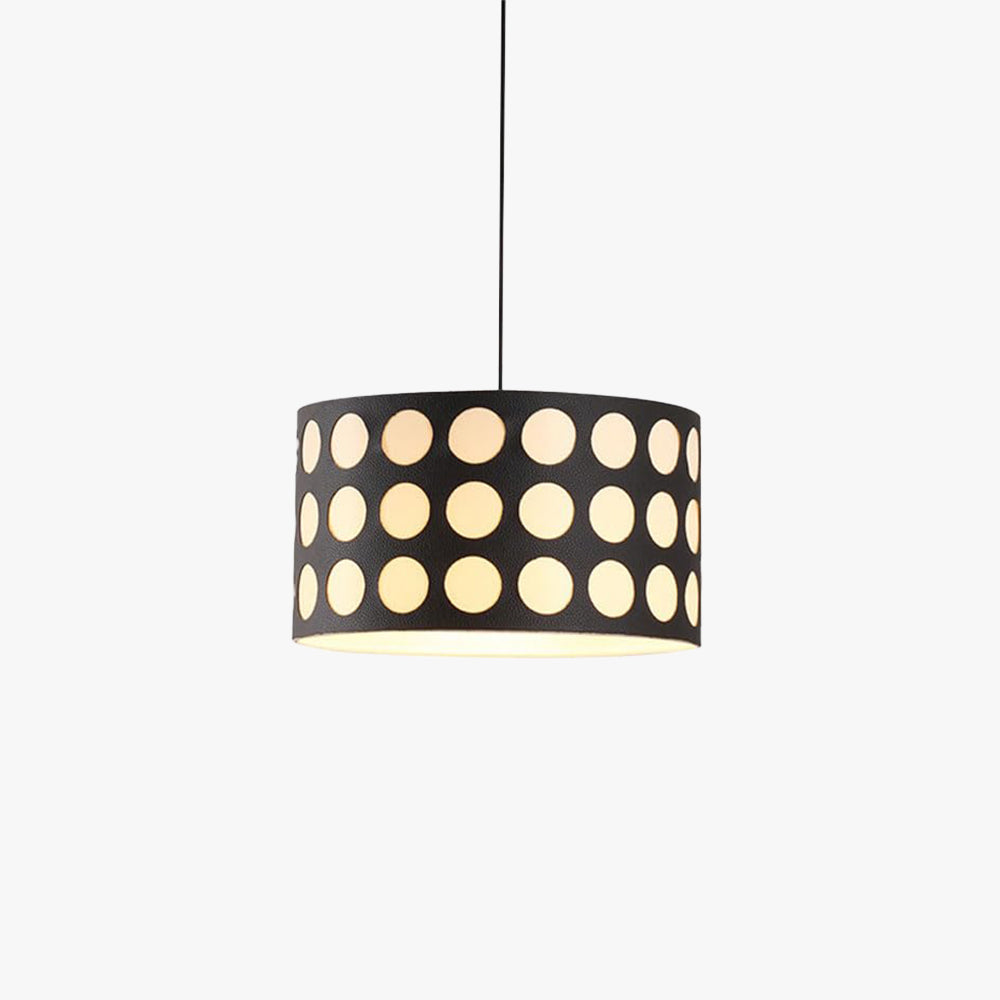 Hailie Retro Round LED Polka Dots Pendant Light Metal Fabric Living Room
