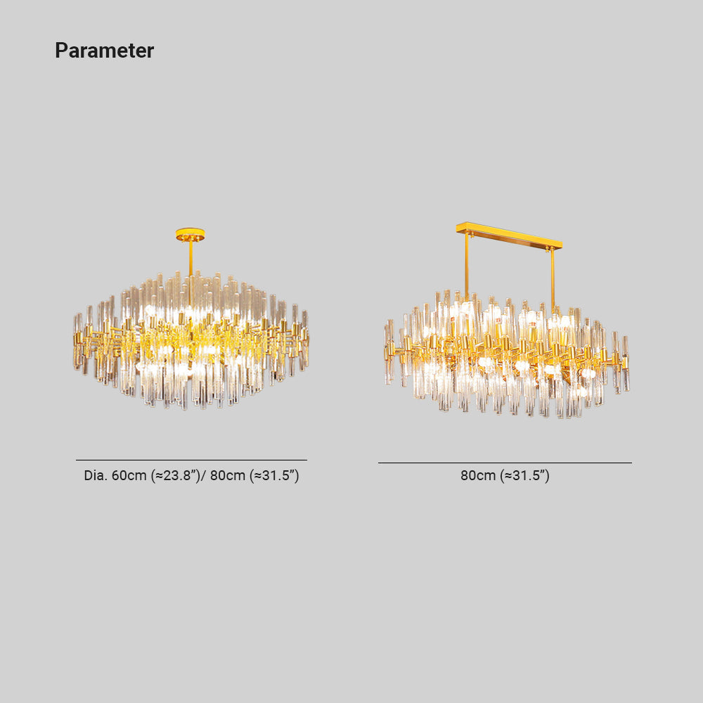 Kristy Luxurious Chandelier Metal/Glass Living Room