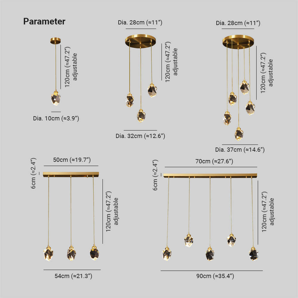 Kristy Design Pendant light Metal/Crystal Living Room/Bedroom